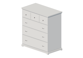 Armoires 3D - Commode en bois laqu&eacute; - Ikea - Birkeland
