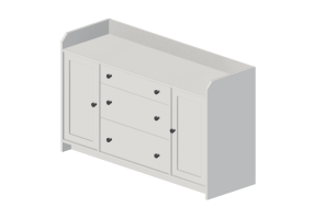 Wardrobes and Cabinets 3D - Dresser in lacquered wood - Ikea - Hauga
