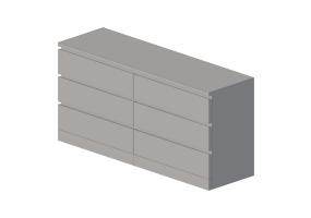 Arm&aacute;rios 3D - C&ocirc;moda de madeira envernizada - Ikea - Malm