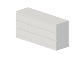 Armarios y C&oacute;modas 3D - Cajonera de madera lacada - Ikea - Malm