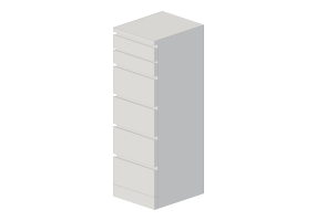 Armarios y C&oacute;modas 3D - Cajonera de madera lacada - Ikea - Malm