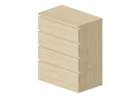 Wardrobes and Cabinets 3D - Wooden chest of drawers - Ikea - Malm