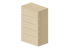 Wardrobes and Cabinets 3D - Wooden chest of drawers - Ikea - Malm