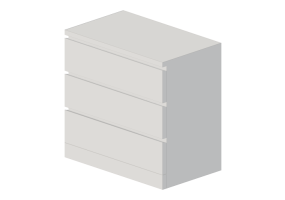 Armoires 3D - Commode en bois laqu&eacute; - Ikea - Malm