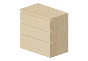 Armoires 3D - Commode en bois - Ikea - Malm