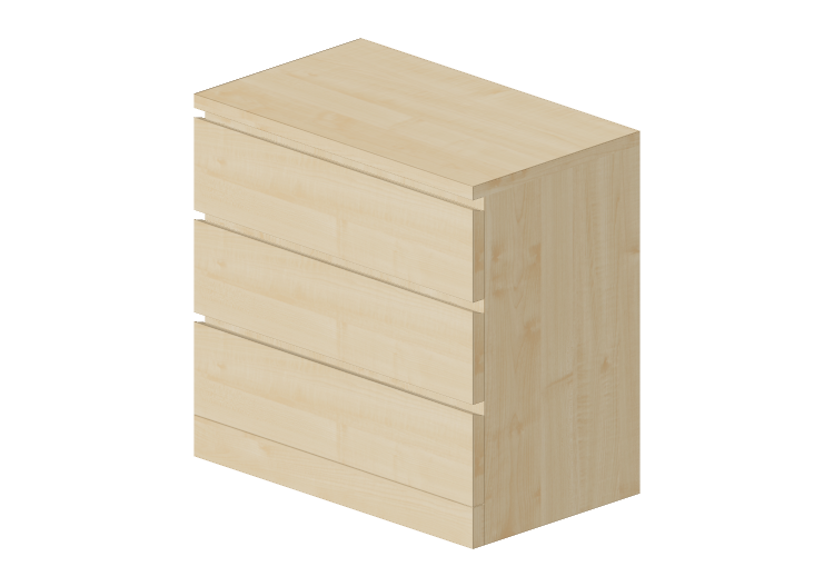Armários 3D - Cômoda de madeira - Ikea - Malm - IKEA Armários 3D - Cômoda de madeira - Ikea - Malm - IKEA