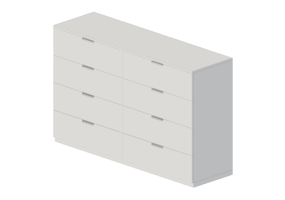Wardrobes and Cabinets 3D - Lacquered wood chest of drawers - IKEA - Nordli