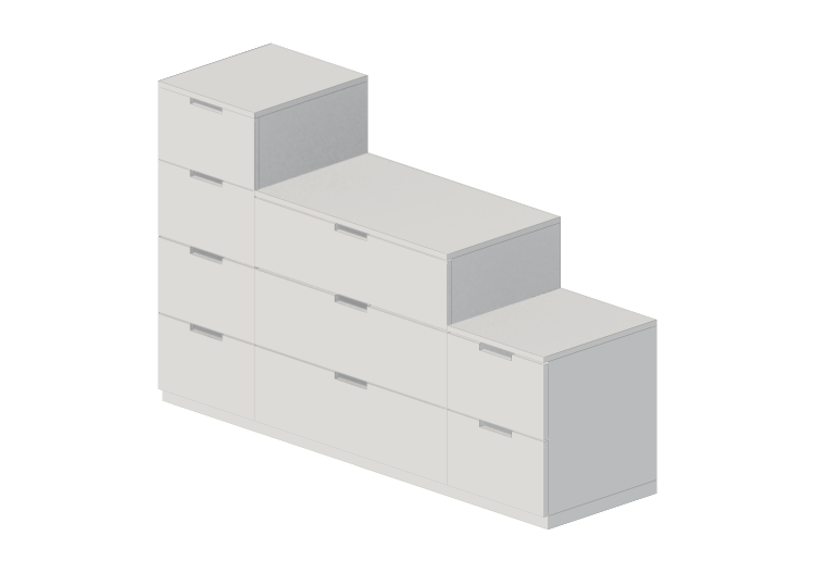 Armários 3D - Cômoda de madeira envernizada - Ikea - Nordli... Armários 3D - Cômoda de madeira envernizada - Ikea - Nordli...