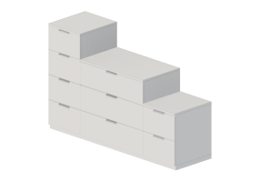 Armarios y C&oacute;modas 3D - C&oacute;moda de madera lacada - Ikea - Nordli