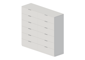 Armoires 3D - Commode en bois laqu&eacute; - Ikea - Nordli