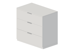Armários 3D - Cômoda de madeira envernizada - Ikea - Nordli