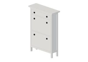 Mobili 3D - Scarpiera in legno laccato - Ikea - Hemnes