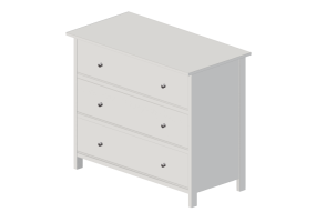 Muebles 3D - Mueble de madera lacada - Ikea - Hemnes