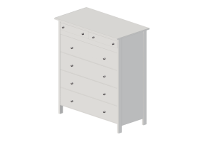Meubles 3D - Meuble en bois laqu&eacute; - Ikea - Hemnes