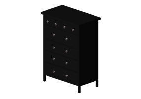 Muebles 3D - Mueble de madera lacada - Ikea - Hemnes