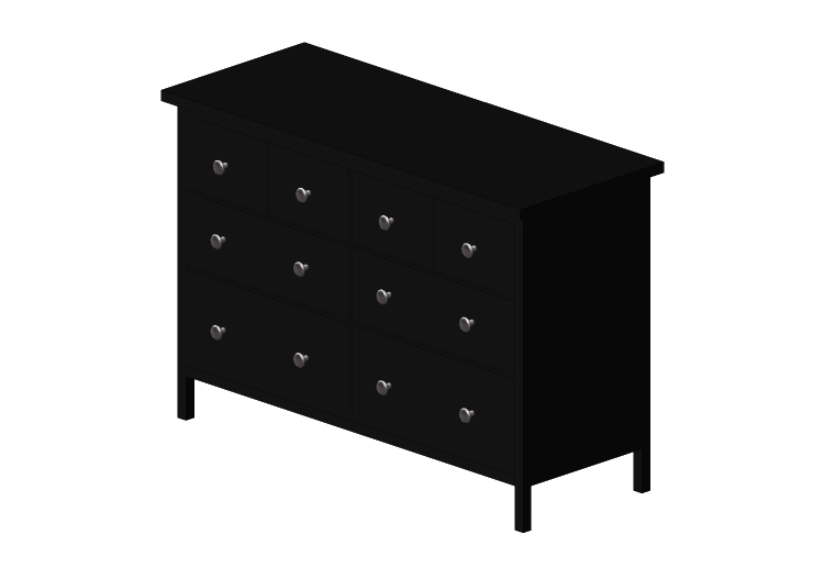 Meubles 3D - Meuble en bois laqué - Ikea - Hemnes - IKEA Meubles 3D - Meuble en bois laqué - Ikea - Hemnes - IKEA