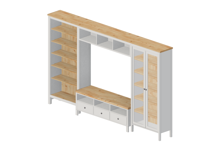 Meubles 3D - Composition de meubles pour TV en bois laqué -... Meubles 3D - Composition de meubles pour TV en bois laqué -...