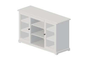 Meubles 3D - Buffet en bois laqu&eacute; - Ikea - Liatorp