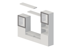 Meubles 3D - Combinaison de meubles pour TV - Ikea - Besta - Lack
