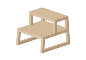 Accessori 3D - Sgabello in legno - Ikea - Molger