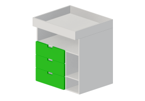 Accesorios 3D - Cambiador de madera lacada - Ikea - Stuva