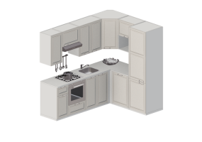 Cuisine 3D - Cuisine avec appareils &eacute;lectrom&eacute;nagers - Ikea - Metod - Bodbyn