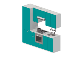 Cuisine 3D - Cuisine avec appareils &eacute;lectrom&eacute;nagers - Ikea - Metod - Kallarp