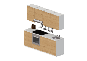 Cozinhas 3D - Cozinha com eletrodom&eacute;sticos - Ikea - Metod - Maximera - Voxtorp