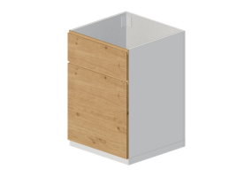 Armoires inf&eacute;rieures 3D - &Eacute;l&eacute;ment bas pour &eacute;vier en bois laqu&eacute; - Ikea - Metod - Voxtorp