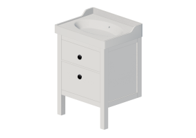 Lavabos 3D - Meuble avec lavabo en bois laqu&eacute; - Ikea - Hemnes - Rattviken