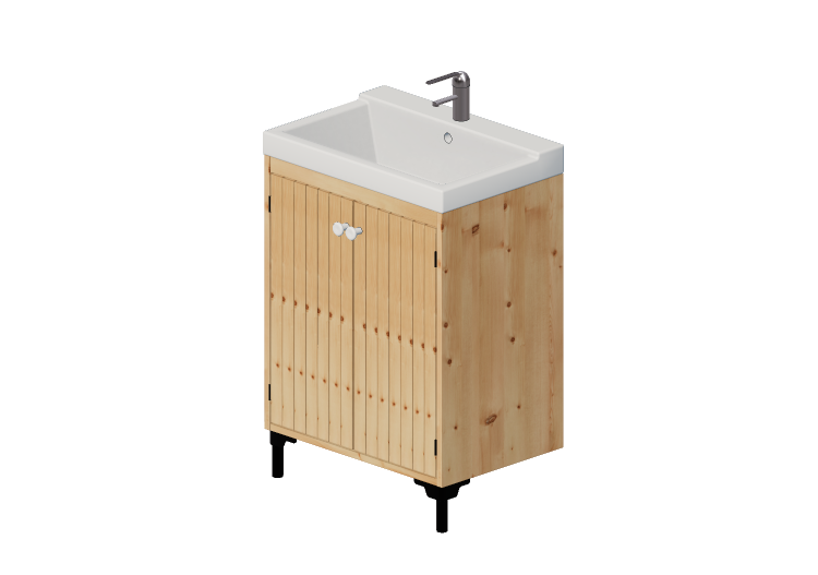 Lavabi 3D - Mobile con lavabo in legno - Ikea - Silverån -... Lavabi 3D - Mobile con lavabo in legno - Ikea - Silverån -...