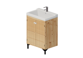 3D Waschbecken - Waschbecken mit Unterschrank aus Holz - Ikea - Silver&aring;n