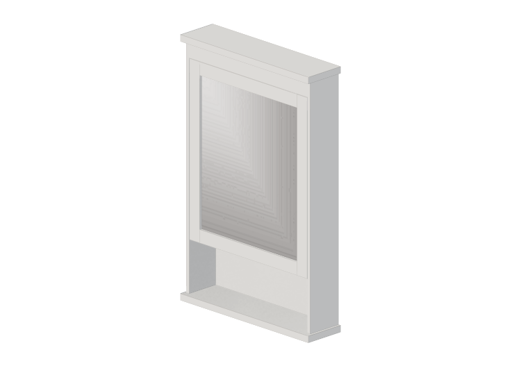 Muebles 3D - Mueble espejo de madera lacada - Ikea - Hemnes... Muebles 3D - Mueble espejo de madera lacada - Ikea - Hemnes...