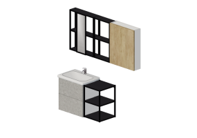 M&oacute;veis 3D - Composi&ccedil;&atilde;o p/ banheiro - Ikea - Enhet