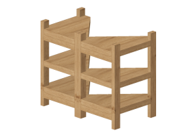 3D M&ouml;bel - Waschbecken-Regal aus Holz - Ikea - R&aring;grund