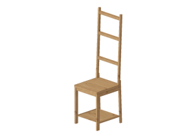 Meubles 3D - Chaise porte-serviettes en bois - Ikea - R&aring;grund