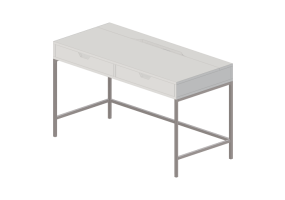 Escritorios 3D - Escritorio de madera lacada - Ikea - Alex