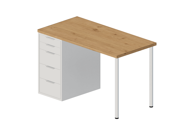 Escritorios 3D - Escritorio de madera - Ikea - Alex -... Escritorios 3D - Escritorio de madera - Ikea - Alex -...