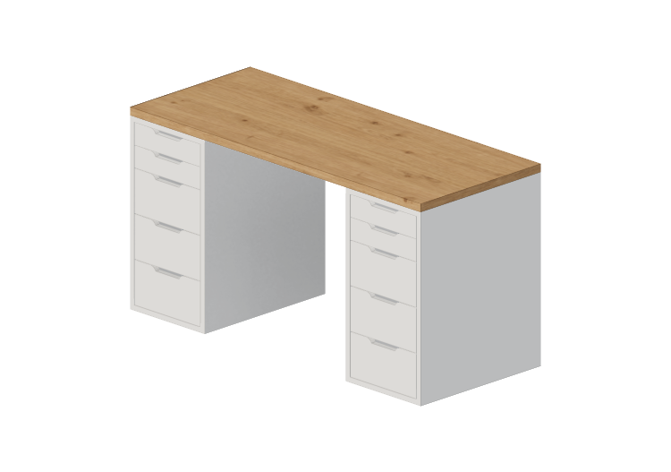 Escritorios 3D - Escritorio de madera - Ikea - Alex -... Escritorios 3D - Escritorio de madera - Ikea - Alex -...