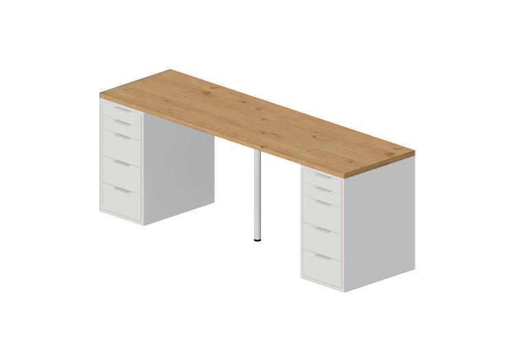 Escritorios 3D - Escritorio de madera - Ikea - Alex -... Escritorios 3D - Escritorio de madera - Ikea - Alex -...