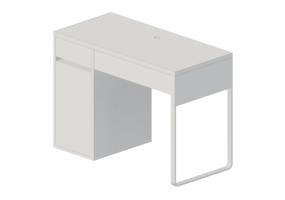 Escrivaninhas 3D - Escrivaninha de madeira envernizada - Ikea - Micke