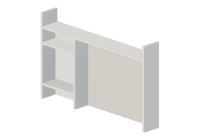 3D Zubeh&ouml;r - Zus&auml;tzliches Element f&uuml;r Schreibtisch aus Holz lackiert - Ikea - Micke