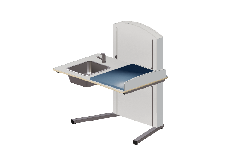 3D Accessories - Changing table with adjustable washbasin -... 3D Accessories - Changing table with adjustable washbasin -...