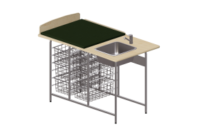 3D Zubeh&ouml;r - Wickeltisch mit Waschbecken - Jeltec - Fast 140H