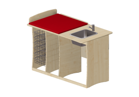 Accessoires 3D - Table &agrave; langer avec lavabo - Jeltec - Bjork 140H