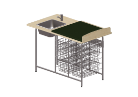 Accessoires 3D - Table &agrave; langer avec lavabo - Jeltec - Fast 140V
