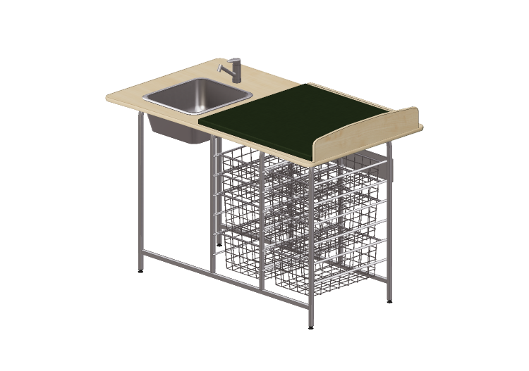 Accessoires 3D - Table à langer avec lavabo - Jeltec - Fast... Accessoires 3D - Table à langer avec lavabo - Jeltec - Fast...