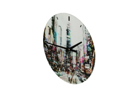 Rel&oacute;gios 3D - Rel&oacute;gio de parede vidro Times Square &ndash; Kare - 39977
