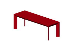 Tables 3D - Table basse 125x40x40 cm - Karl Andersson & S&ouml;ner - Chamfer - CHS 12540
