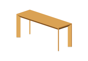 Tables 3D - Table basse 125x40x48 cm - Karl Andersson & S&ouml;ner - Chamfer - CHS 12540